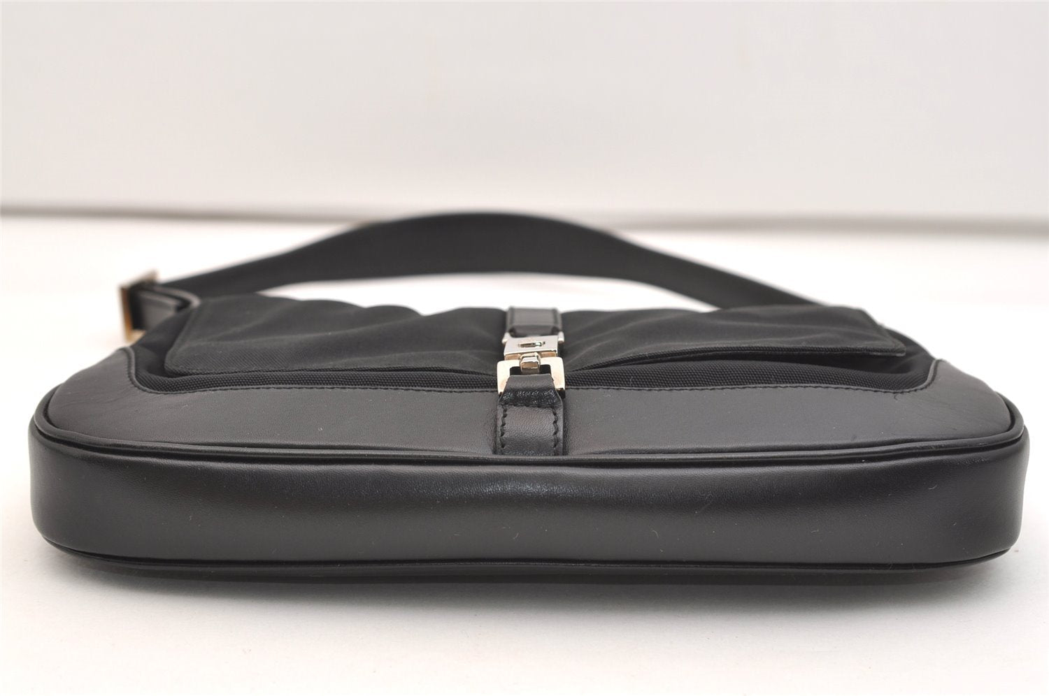 Authentic GUCCI Jackie Shoulder Hand Bag Canvas Leather 0013824 Black 5136J