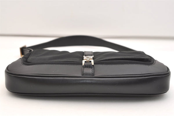 Authentic GUCCI Jackie Shoulder Hand Bag Canvas Leather 0013824 Black 5136J