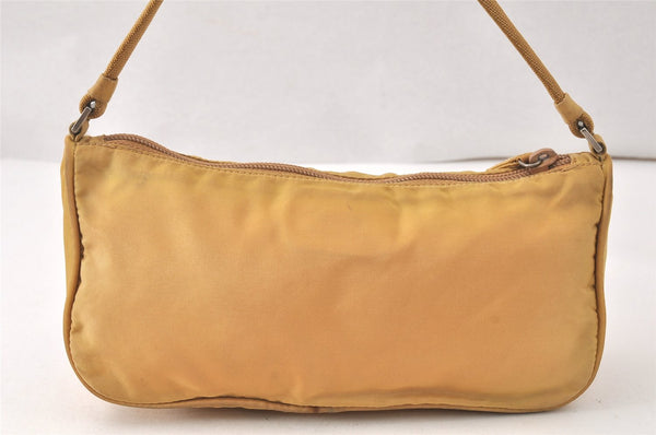 Authentic PRADA Nylon Tessuto Hand Bag Pouch Purse Yellow 5136K