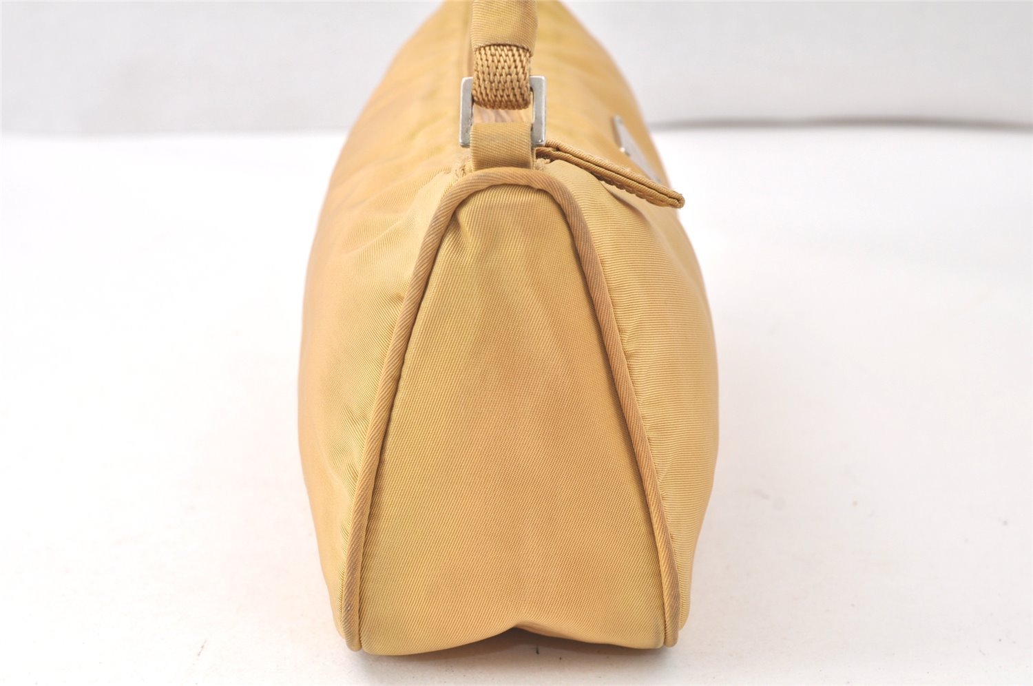 Authentic PRADA Nylon Tessuto Hand Bag Pouch Purse Yellow 5136K