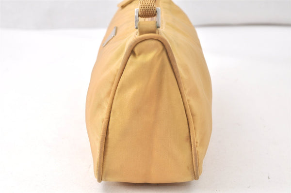 Authentic PRADA Nylon Tessuto Hand Bag Pouch Purse Yellow 5136K