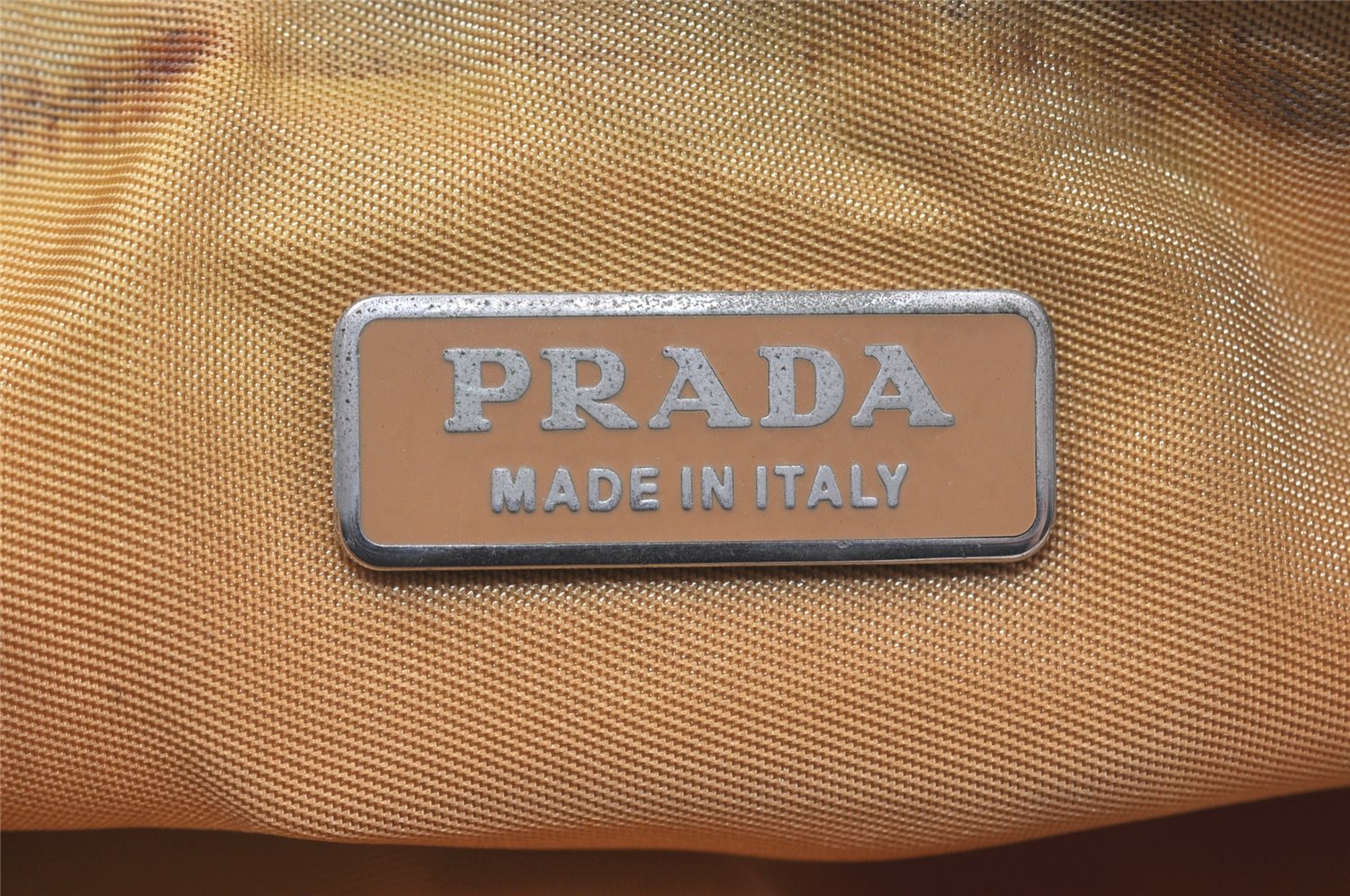 Authentic PRADA Nylon Tessuto Hand Bag Pouch Purse Yellow 5136K