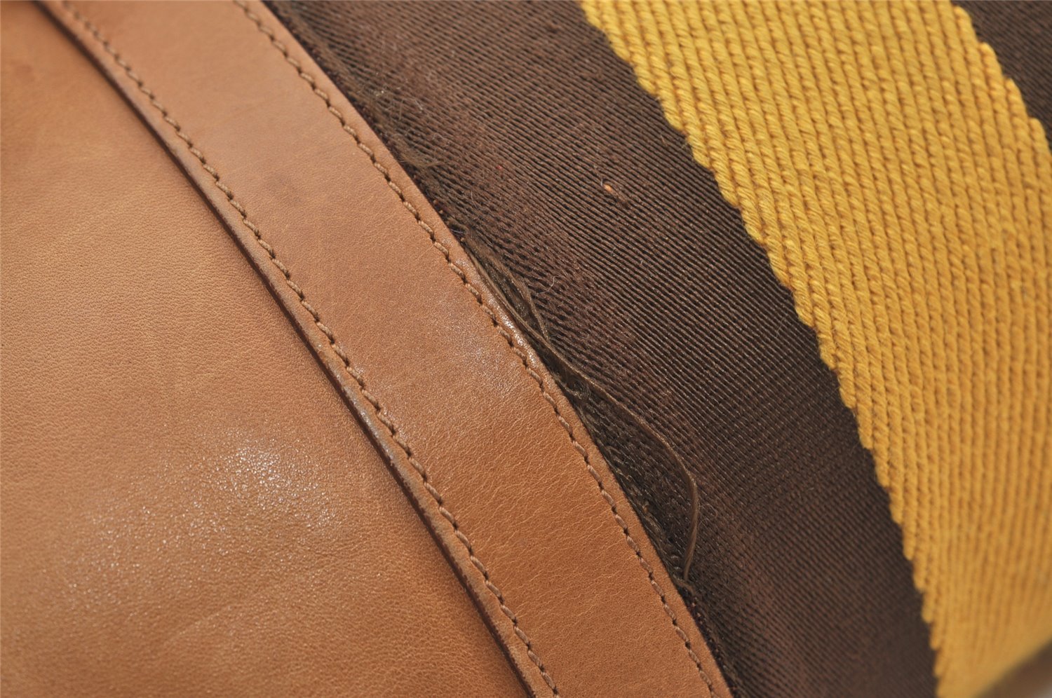 Authentic GUCCI Sherry Line Hand Boston Bag Leather Canvas 0000851 Brown 5137J