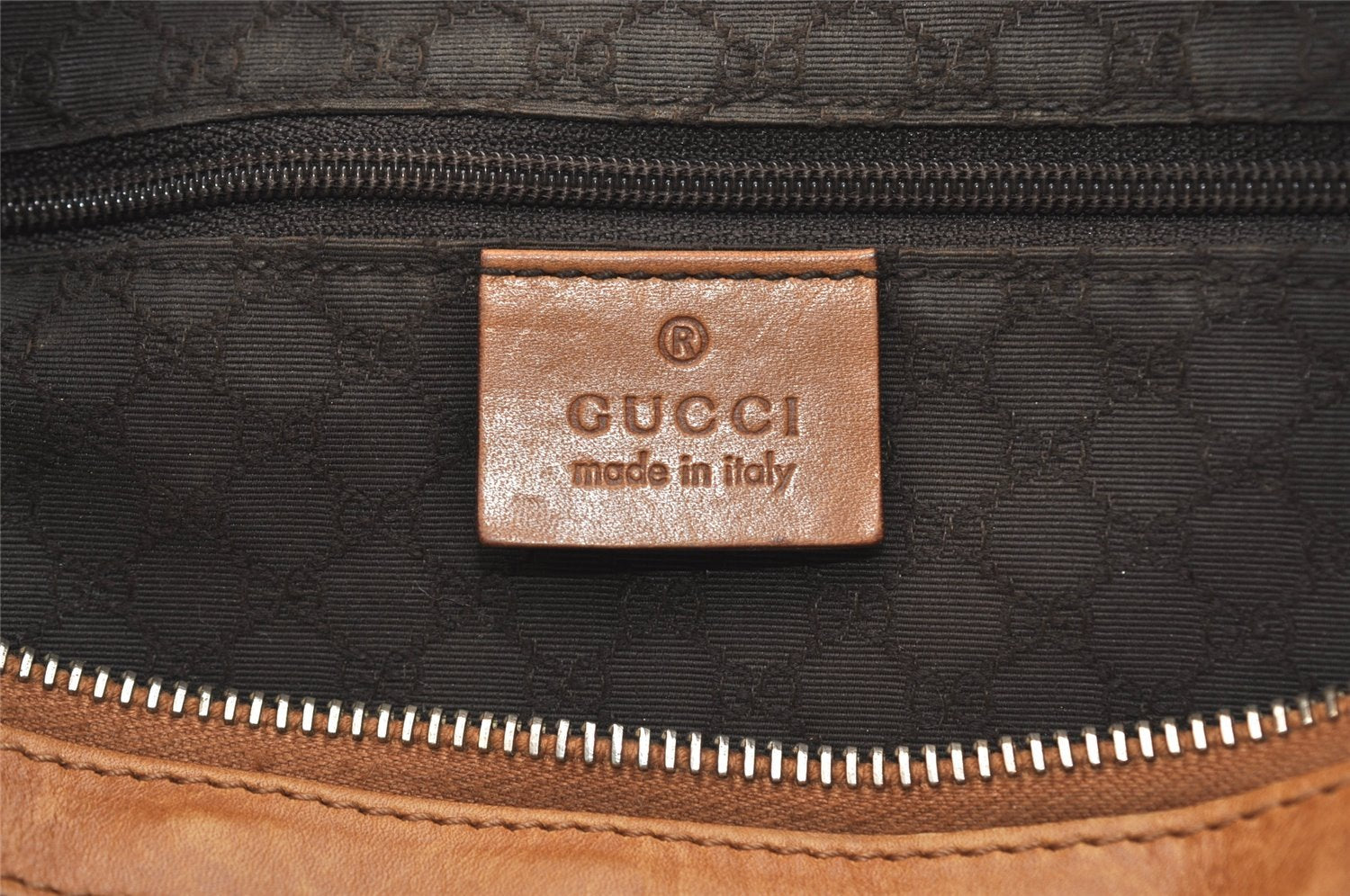 Authentic GUCCI Sherry Line Hand Boston Bag Leather Canvas 0000851 Brown 5137J