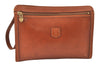 Authentic CELINE Vintage Clutch Hand Bag Purse Leather Brown 5137K