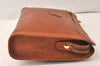 Authentic CELINE Vintage Clutch Hand Bag Purse Leather Brown 5137K