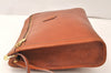 Authentic CELINE Vintage Clutch Hand Bag Purse Leather Brown 5137K