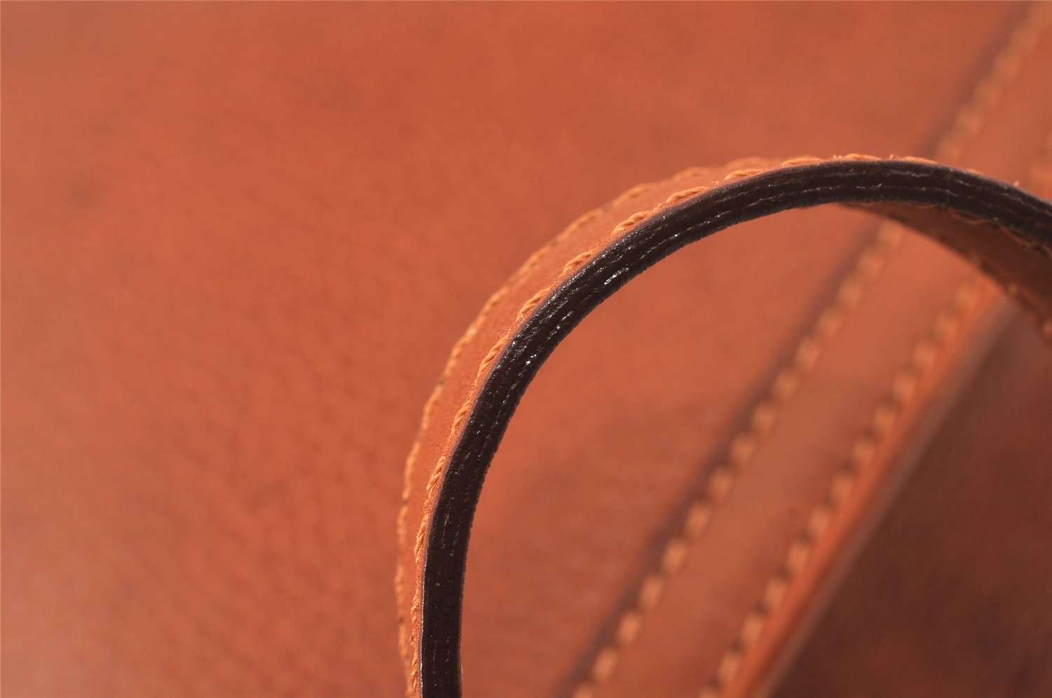 Authentic CELINE Vintage Clutch Hand Bag Purse Leather Brown 5137K