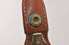 Authentic CELINE Vintage Clutch Hand Bag Purse Leather Brown 5137K