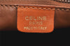 Authentic CELINE Vintage Clutch Hand Bag Purse Leather Brown 5137K