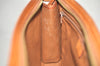 Authentic CELINE Vintage Clutch Hand Bag Purse Leather Brown 5137K