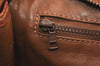 Authentic CELINE Vintage Clutch Hand Bag Purse Leather Brown 5137K