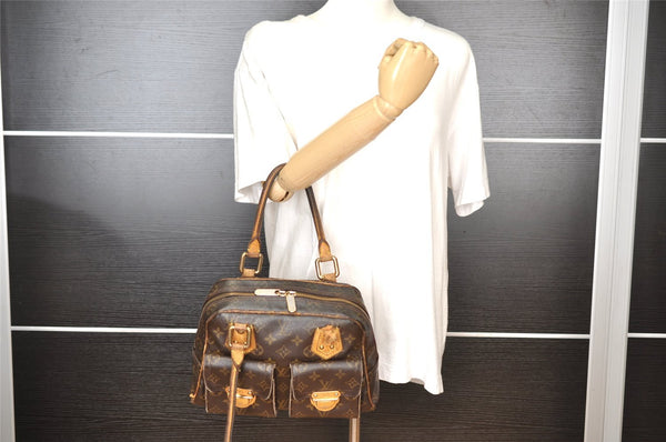 Authentic Louis Vuitton Monogram Manhattan PM Hand Bag Purse M40026 Junk 5138I