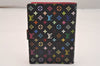 Auth Louis Vuitton Monogram Multicolor Agenda PM Notebook Cover Black Box 5138J