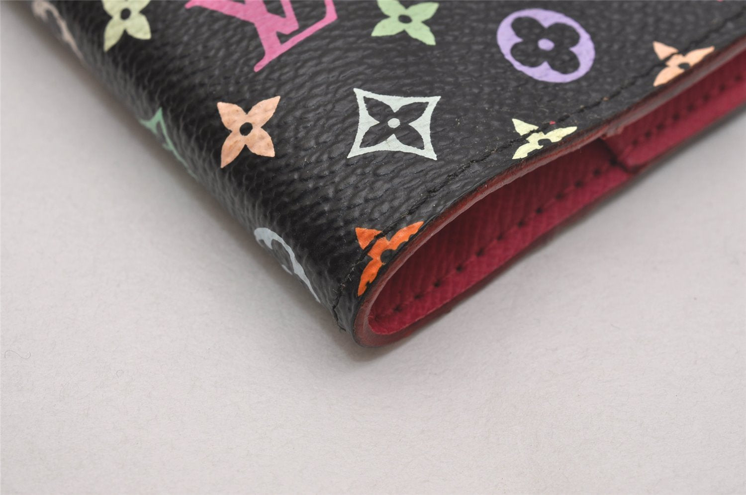 Auth Louis Vuitton Monogram Multicolor Agenda PM Notebook Cover Black Box 5138J