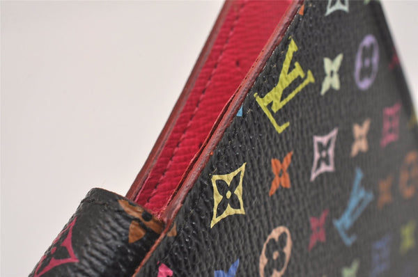 Auth Louis Vuitton Monogram Multicolor Agenda PM Notebook Cover Black Box 5138J