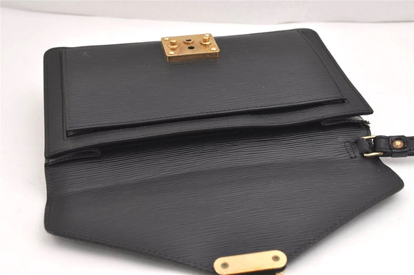 Authentic Louis Vuitton Epi Sellier Dragonne Clutch Bag Black M52612 LV 5139J