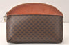 Authentic CELINE Macadam Blason Pattern Clutch Hand Bag PVC Leather Brown 5140K
