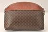 Authentic CELINE Macadam Blason Pattern Clutch Hand Bag PVC Leather Brown 5140K