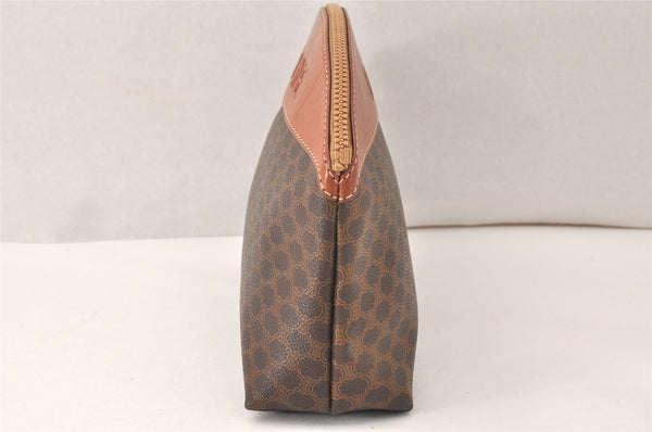 Authentic CELINE Macadam Blason Pattern Clutch Hand Bag PVC Leather Brown 5140K
