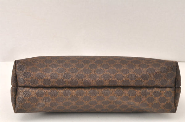 Authentic CELINE Macadam Blason Pattern Clutch Hand Bag PVC Leather Brown 5140K
