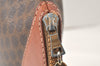Authentic CELINE Macadam Blason Pattern Clutch Hand Bag PVC Leather Brown 5140K