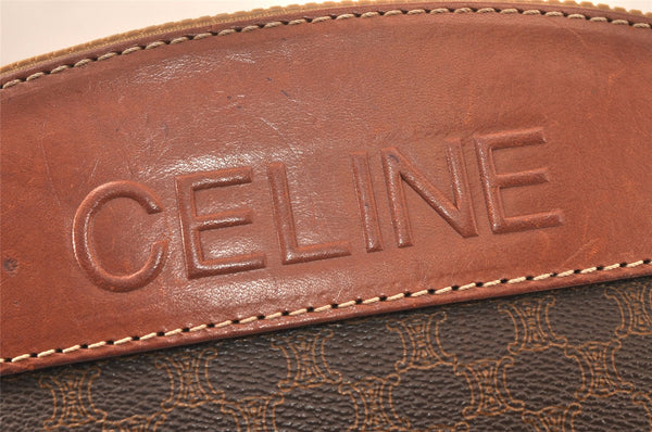 Authentic CELINE Macadam Blason Pattern Clutch Hand Bag PVC Leather Brown 5140K