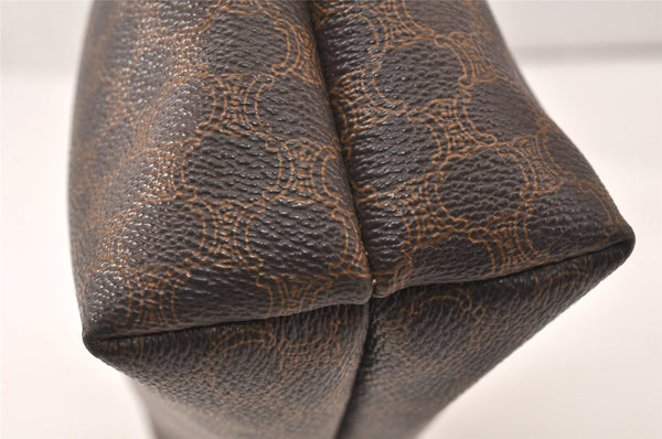 Authentic CELINE Macadam Blason Pattern Clutch Hand Bag PVC Leather Brown 5140K