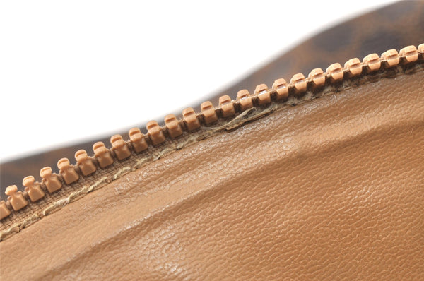 Authentic CELINE Macadam Blason Pattern Clutch Hand Bag PVC Leather Brown 5140K