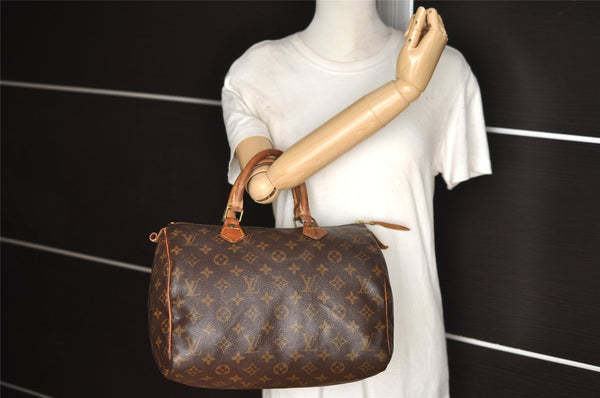 Authentic Louis Vuitton Monogram Speedy 30 Hand Boston Bag M41526 LV 5141I