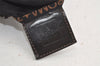 Authentic FENDI Zucca Hand Bag Pouch Nylon Leather Brown 5141K