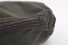 Authentic PRADA Vintage Nylon Tessuto Leather Pouch Purse Khaki Green 5142K