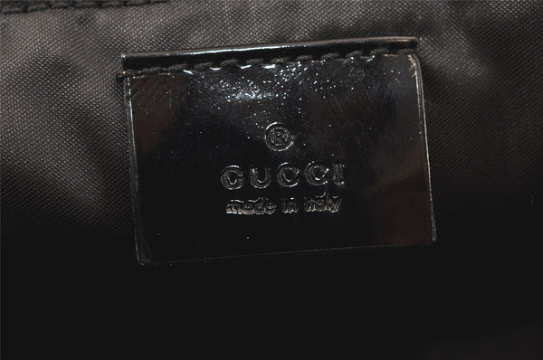 Authentic GUCCI Vanity Hand Bag Purse Nylon Enamel 0390951 Black 5143K