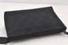 Authentic GUCCI Cosmetic Pouch Purse GG Canvas Leather 115237 Black 5144K
