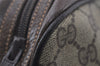 Authentic GUCCI Shoulder Cross Body Bag Purse GG PVC Leather Brown Junk 5146I