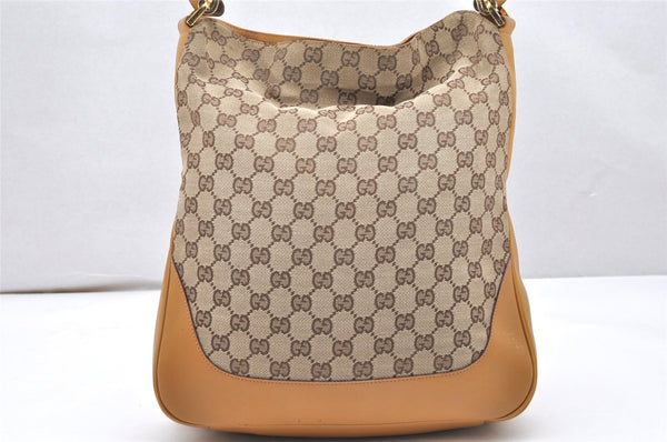 Authentic GUCCI Bamboo 2Way Shoulder Bag GG Canvas Leather 0014058 Brown 5146K