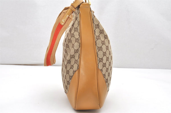 Authentic GUCCI Bamboo 2Way Shoulder Bag GG Canvas Leather 0014058 Brown 5146K