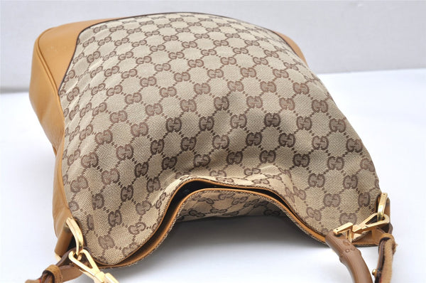 Authentic GUCCI Bamboo 2Way Shoulder Bag GG Canvas Leather 0014058 Brown 5146K