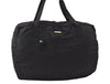 Authentic GUCCI Vintage Travel Boston Bag Nylon Enamel 0120389 Black 5148K