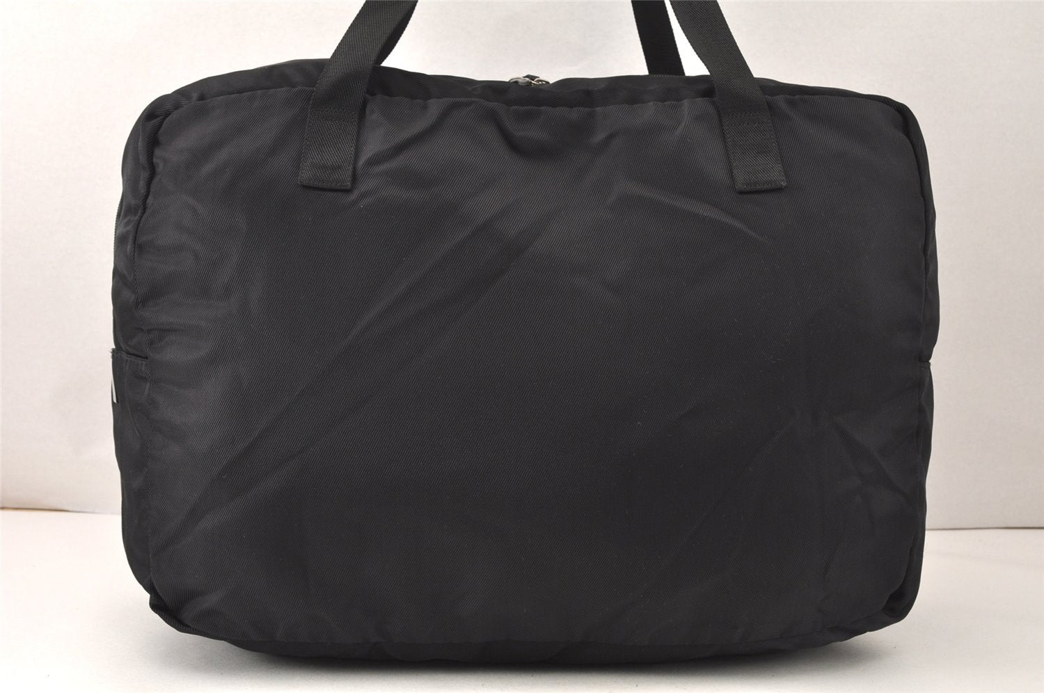 Authentic GUCCI Vintage Travel Boston Bag Nylon Enamel 0120389 Black 5148K