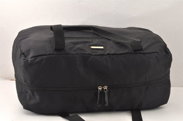 Authentic GUCCI Vintage Travel Boston Bag Nylon Enamel 0120389 Black 5148K
