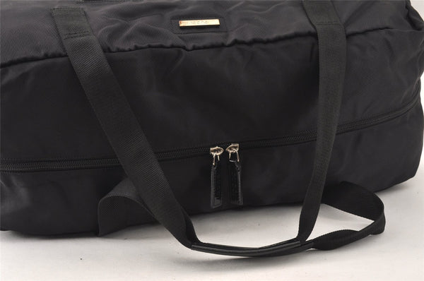 Authentic GUCCI Vintage Travel Boston Bag Nylon Enamel 0120389 Black 5148K