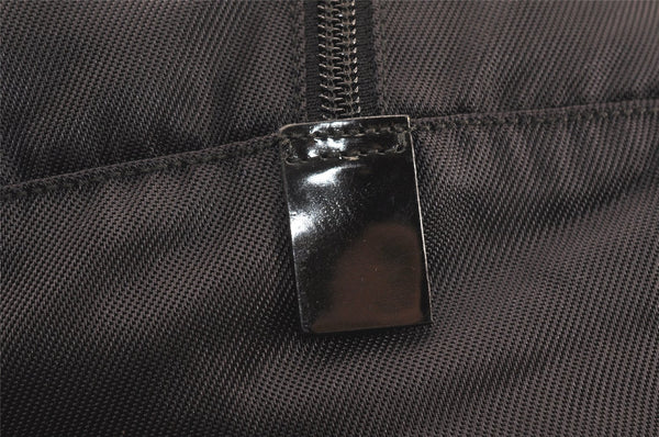Authentic GUCCI Vintage Travel Boston Bag Nylon Enamel 0120389 Black 5148K
