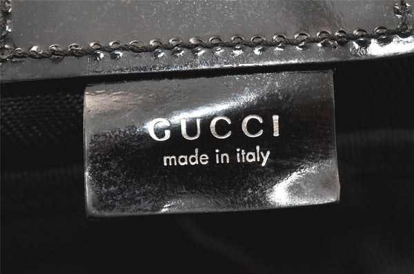 Authentic GUCCI Vintage Travel Boston Bag Nylon Enamel 0120389 Black 5148K