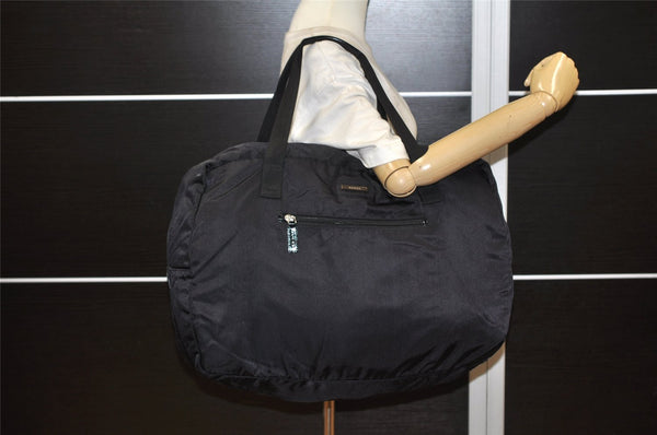 Authentic GUCCI Vintage Travel Boston Bag Nylon Enamel 0120389 Black 5148K