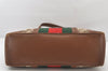 Authentic GUCCI Web Sherry Line Shoulder Hand Bag GG Canvas Leather Brown 5149K