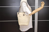 Authentic BURBERRY LOLA Leather Chain Shoulder Tote Bag White 5150J