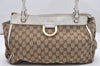 Authentic GUCCI Abbey Shoulder Tote Bag GG Canvas Leather 189831 Brown 5150K