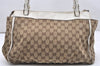 Authentic GUCCI Abbey Shoulder Tote Bag GG Canvas Leather 189831 Brown 5150K