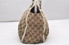 Authentic GUCCI Abbey Shoulder Tote Bag GG Canvas Leather 189831 Brown 5150K